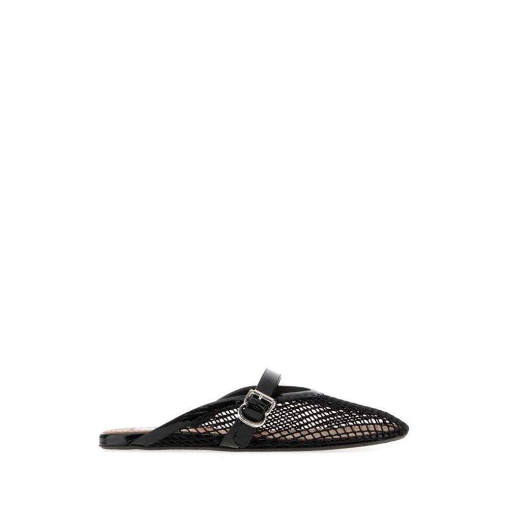 Alaia Women Black Mesh Slippers